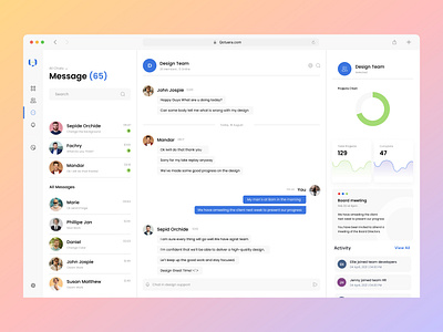 Dashboard For Team Chat chatting app dashboard team app