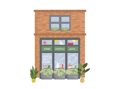 Illustrations for the store cute illustration digital illustration graphic design house illustration illustration postcard postcard design store illustration