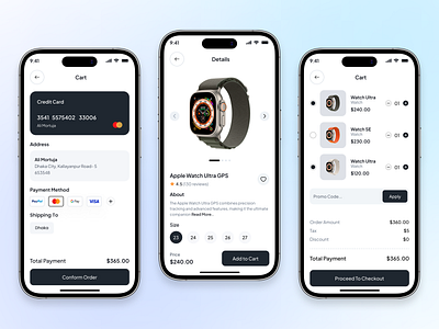 Watch E-Commerce Mobile App Design e commerce app luxury watch product page shopping app watch app watch store watch ui