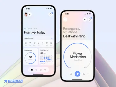 Mental Health App android health healthcare interface ios meditation mental mobile mobile app design mobile ui mood psychology tracker ui ui ux ux