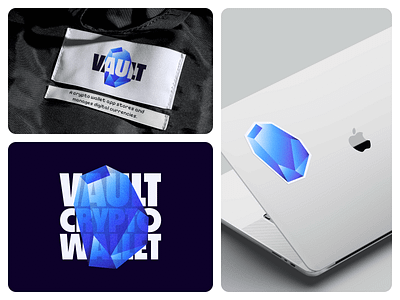 Vault. Crypto wallet - visual Identity branding cryptowallet diamond icon identity design logo obsidian visual identity