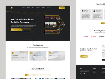 DebugHouse - Landing Page UI/UX Design agency website code theme developer figma hero section landing page light mode minimalist modern programmer website simple software house website ui design uiux user experience design user interface design web design website design