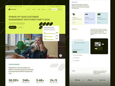 CustomerUp - Customer engagement platform web concept costumer customerengagement design homepage landing page ui ui ux uiux web design website