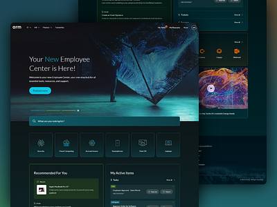 Arm ServiceNow Employee Center Concept center clean dark ec employee employee center now service servicenow ui
