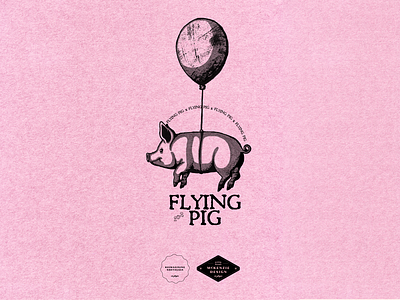 Flying Pig 2d animal bar brand identity branding design graphic design happy illustration illustrator logo pig pub quirky restaurant retro texture