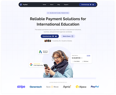 PayRail Hero Section color design figma finance fintech hero section illustration landingpage ui uidesign webpage website