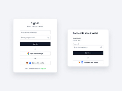 Simplified Test Net Sign-In Experience sign in ui uiux wallet