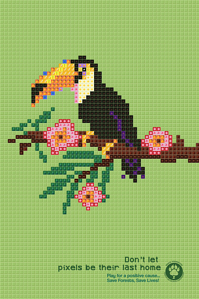 Pixel Art art bird craxinno craxinnotechnologies design figma design forest illustration llustrator pixel pixel art pixel design pixels pixels art save animals save bird save forest ui wild wildlife