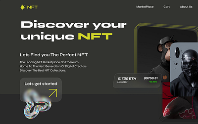 NFT marketplace web design 3d branding design graphic design illustration landing page ui ux