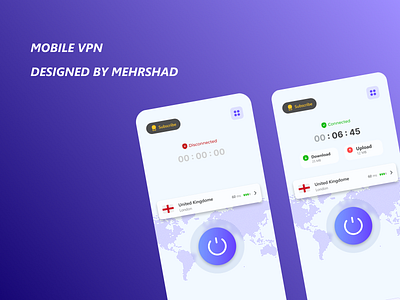 Mobile vpn Application design design graphic design ui ux