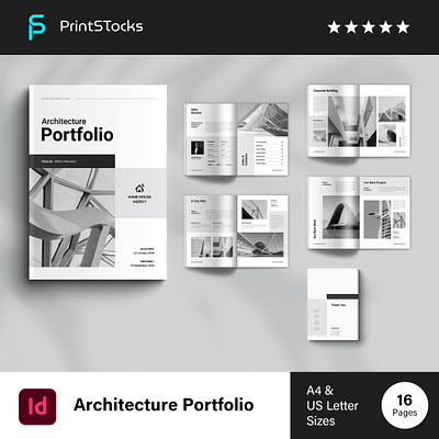 Architecture Portfolio Template annual report architect architecture brochure canva clean company corporate flyer graphic design guideline minimal minimalist modern portfolio print profile proposal report template