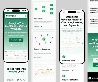 Beans Talk - CMR Freelance Mobile Responsive app card clean crm crm freelance design freelance graph management management freelacne responsive saas ui ux webiste work