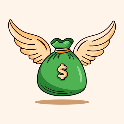 vector illustration of a christmas angel money