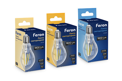 feron — package design for lamps. Winwork! feron lamp lightbulb package