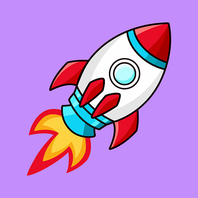 space rocket vector illustration nature