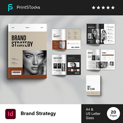 Brand Strategy Template brand guideline brand starategy branding brochure catalog clean design graphic design layout lookbook magazine minimal minimalist modern photobook portfolio print socail starategy template