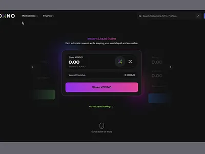 Navigation menu UX/UI for XOXNO DeFi 💅✨ 2025 clean crypto dark mode defi dropdown illustration intuitive menu modern navigation platform simple trendy ui ux wallet web3