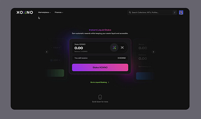 Navigation menu UX/UI for XOXNO DeFi 💅✨ 2025 clean crypto dark mode defi dropdown illustration intuitive menu modern navigation platform simple trendy ui ux wallet web3