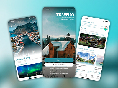 Travelio, Traveling & Accommodation Booking App Concept accommodation app booking figma holiday hotel mobile mobile app travel ui ux