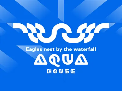 Eagles nest by the waterfall design icon illustration logo typography логотип типография