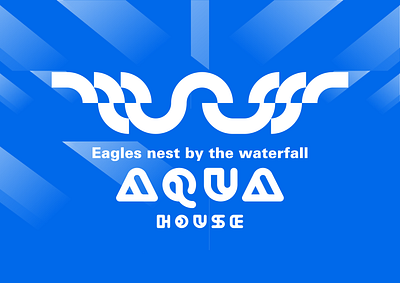 Eagles nest by the waterfall design icon illustration logo typography логотип типография