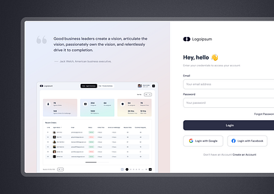 Dashboard - Login & Grid view card deisgn dashboard filter grid login logo menu pagination search signup sort tab table top nav ui ui design ux web application webapp website