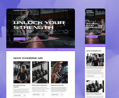 Gym landing page desktop gym interactive design landing page mobile sports ui