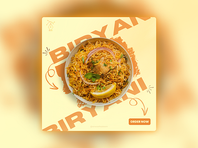 Biryani🥘- Food item Post Design branding graphic design