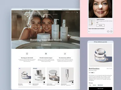 Shopify Design for a Scandinavian Skincare Brand cleandesign ecommerce figma homepage midjourney minimalism productpage scandinaviandesign shopify shopifystore skincare storedesign ui uxuidesign webdesign