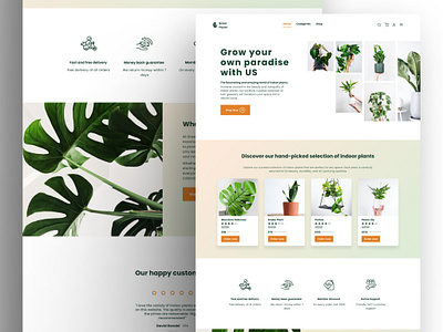 Indoor Plant Selling Landing Page e com framer freelance indoor plants selling website product design ui design ux design web design website design