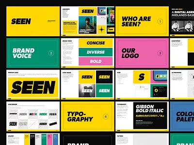 SEEN Brand Guidelines agency art book brand design brand guidelines branding design guidelines identity logo music style guide typography