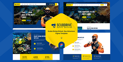 Scuba Driving Figma Landing Pages branding business figma website home page illustration landing page scuba drive ui website