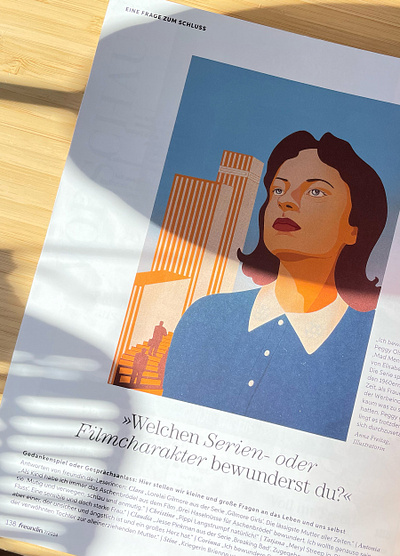 Peggy Olson illustration for Freundin Magazin cover illustration editorial illustration graphic design illustration