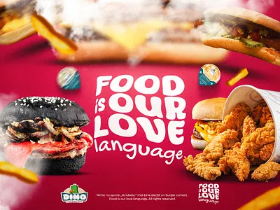 Food is our love language branding burger crispy design food graphic design hotdog love menu pink red v day