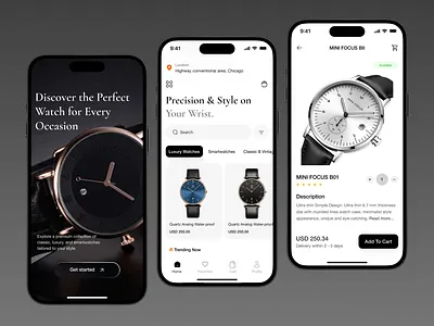 Mobile Ecommerce App app design design ecommerce ecommerce app ecommerce store interface ios design mobile app mobile application mobile ecommerce store mobileapp online store product design ui ui design uiux ux wrist watch wrist watch store