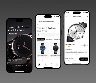 Mobile Ecommerce App app design design ecommerce ecommerce app ecommerce store interface ios design mobile app mobile application mobile ecommerce store mobileapp online store product design ui ui design uiux ux wrist watch wrist watch store