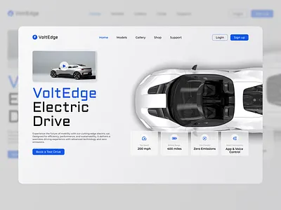 Electric Car Landing Page Design electic car website electric car landing page electric car ui electric car ui design figma landing page landing page design ui user interface web design website design