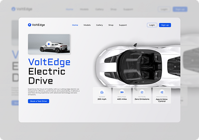 Electric Car Landing Page Design electic car website electric car landing page electric car ui electric car ui design figma landing page landing page design ui user interface web design website design