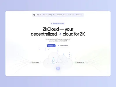 ZK Cloud - Landing Page agency ai automation blockchain cloud crypto dao database decentralized hosting landing page protocol qclay saas server stacking web 3 web design zk zk protocol