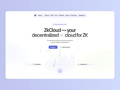 ZK Cloud - Landing Page agency ai automation blockchain cloud crypto dao database decentralized hosting landing page protocol qclay saas server stacking web 3 web design zk zk protocol