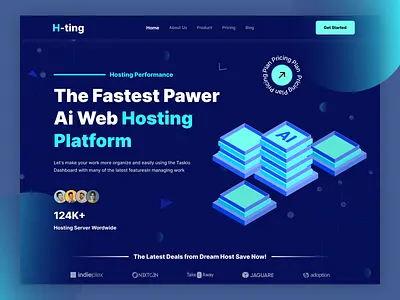 H- ting 📍Ai web Hosting Landing page Hero Section cloud computing cloud hosting design domain domain hosting website hosting landing pag hosting service landing page server ui ui design vps web design webhosting whmcs