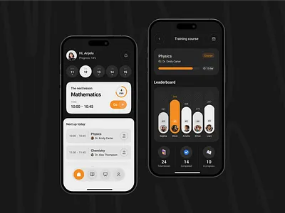 School, an app for learning | Mobile App app application dark interface development education kids mobile app no code school study ui ui design uiux wed development