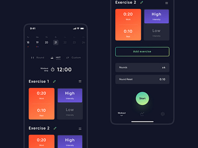 Interval timer app app design design interval sport timer ui