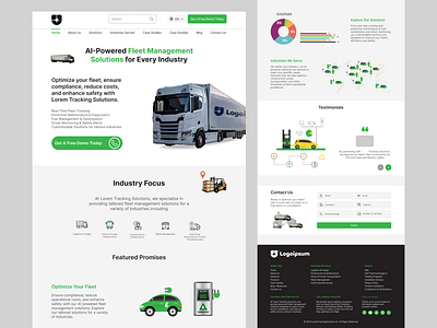 Fleet Management Website UI Design in Figma cargo fleet cargo fleet landing page cargo fleet website cargo fleet website ui figma expert figma web ui design fleet management fleet management website design ui