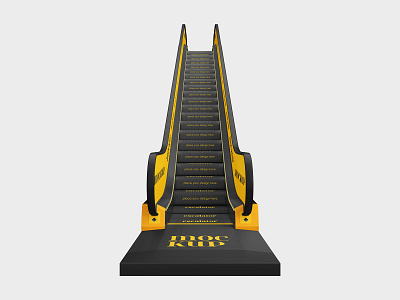 Escalator advertising elevator escalator ladders logo mall mockup mockups panel shopping mall stair staircase stairs step