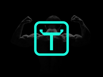 Taurus Fitness Icon branding fitness future futuristic gym logo modern neon strength strong type typography