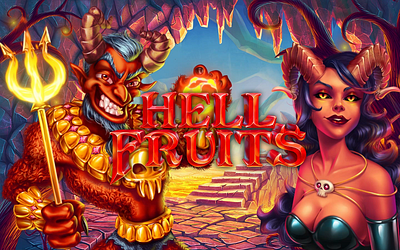 Hell Themed online slot game blockchain casino casino design character design classic slot devil free spins gambling gambling online game art game design hell fruits igaming igaming illustration illustration jackpot online slots slot slot design slot machine