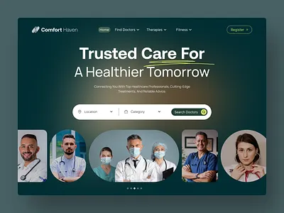 Comfort Haven - Healthcare Website Design 3d animation apartement architecture branding graphic design healthcare landing landing page logo motion graphics ui website