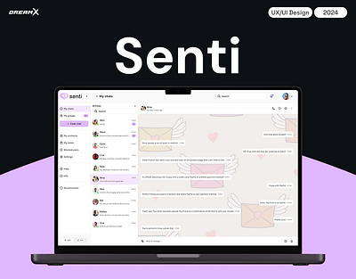 Messaging web application - Senti messaging application messaging web app uiux uiux design web app web app design web application