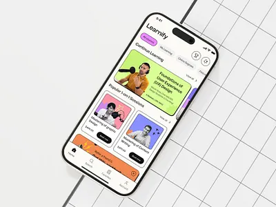 E-Learning Mobile App Design | Learnify android android app design app app design app designer application design focotik ios ios app design learning app learning app design learning course mobile app mobile app design online learning ui uiux user interfaced ux